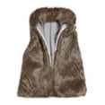 thumbnail image 1 of Honeeladyy Women's Faux Fur Vest Winter Short Waistcoat Fluffy Sleeveless Jacket Coffee XXXL, 1 of 8