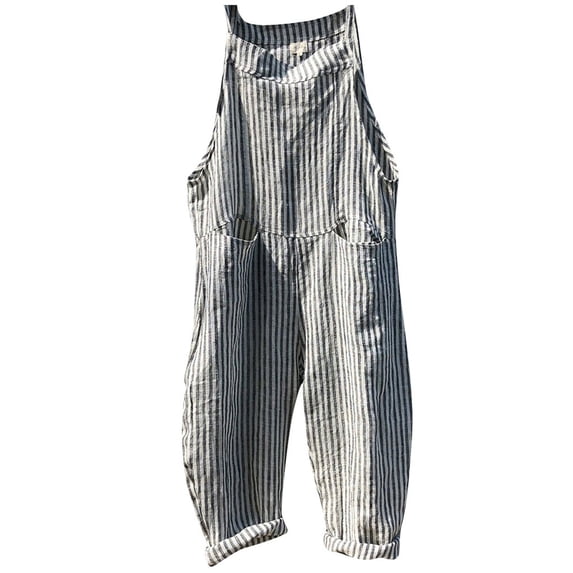 Honeeladyy Women's High Waist Pants,Fashion Women Pocket Bandage Sleeveless Jumpsuit Stripe Bodysuit Playsuit Romper
