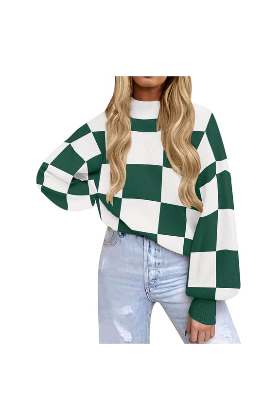 Women's Long Sleeve Ribbed Knit Loose Turtleneck Sweater Long Sleeve Turtleneck Top