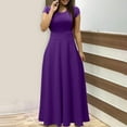 thumbnail image 1 of Honeeladyy Women's Solid Color Colorful Summer Dress Short SleeveDresses Beach Casual Maxi Sundress Women's light dresses, 1 of 6