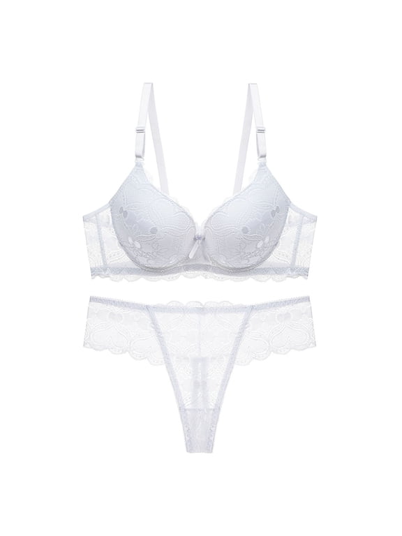 Women's Solid Lace Push up Bra Set Wedding Gifts #Nb-XXL