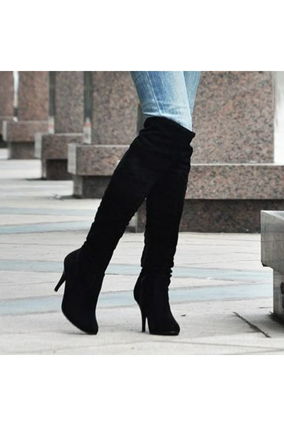 Women's Thigh High Boots Over The Knee Heels Long Pointed Toe Boots #F