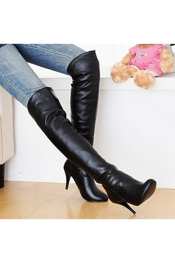 Women's Thigh High Boots Over The Knee Heels Long Pointed Toe Boots #F