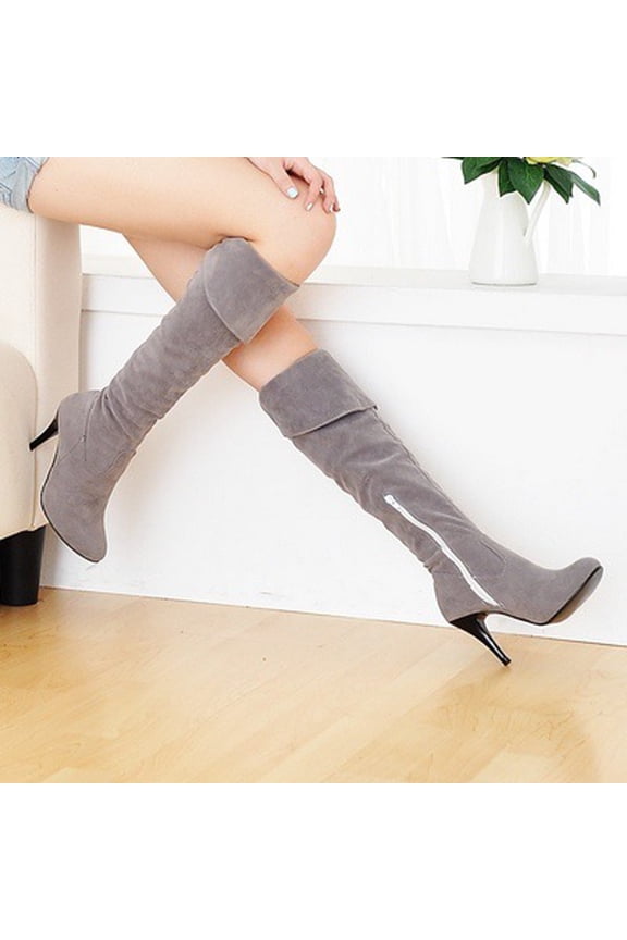 Women's Thigh High Boots Over The Knee Heels Long Pointed Toe Boots #F