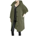 thumbnail image 1 of Honeeladyy Women's Trench Coat Classic Long Button Down Fall Fashion Lapel Slim Overcoat Army Green M, 1 of 5