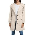 thumbnail image 1 of Honeeladyy Women's Waterproof Rain Jacket Lightweight Raincoat Hooded Windbreaker Trench Coat, 1 of 6
