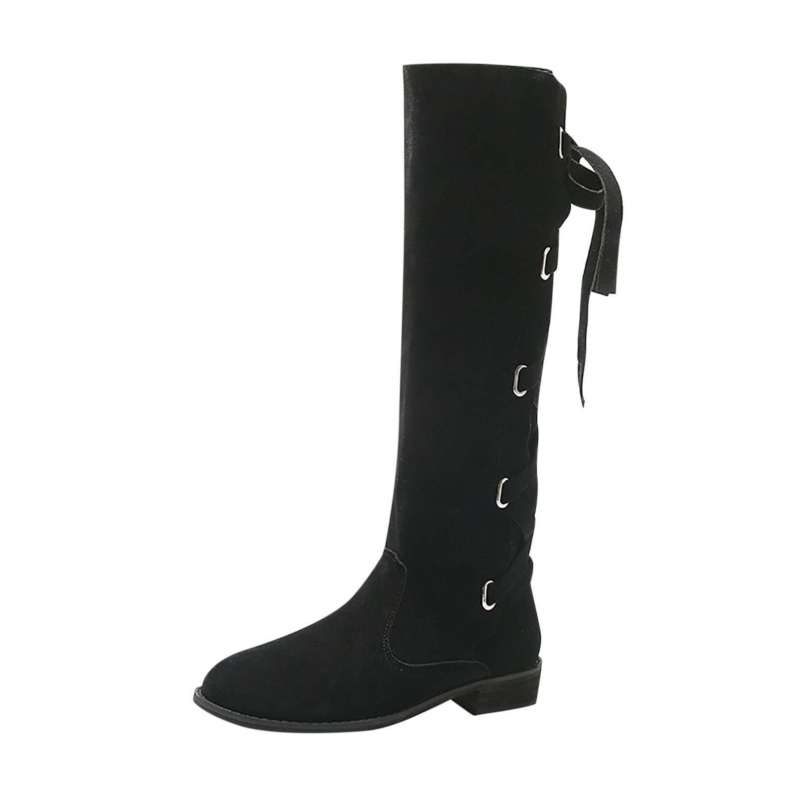 Honeeladyy Women's knee Length Boots Oversized Back Zipper Boots Non