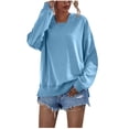 thumbnail image 1 of Honeeladyy Womens 2023 Pullover Sweatshirts,Women's Solid Color Hoodie Long Sleeve Sweatshirts Tops Blouse Hooded Casual Loose Sweatshirt, 1 of 1