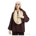 thumbnail image 1 of Honeeladyy Womens Beanie Hat Touchscreen Gloves Scarf Set Winter Warm Thick Fleece Knit Set with Soft Lined 3 in 1 Set for Cold Weather, Beige, 1 of 7