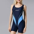 thumbnail image 1 of Honeeladyy Womens Boyleg Racerback One Piece Swimsuit Athletic Full Coverage Sleeveless Slim Stretch Swimwear Sky Blue XXL, 1 of 3