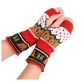 thumbnail image 1 of Honeeladyy Womens Gloves Suit for Running, Women's Winter Knitted Gloves Half Finger Gloves Warm Christmas Gloves, 1 of 4
