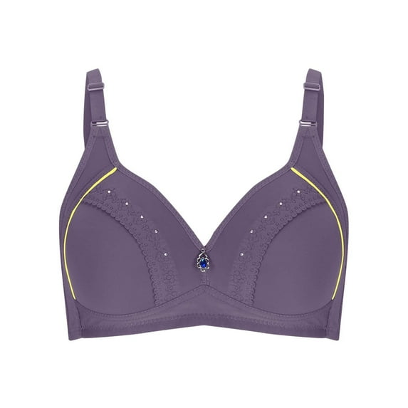 Honeeladyy Womens Plus Size Bra Embroidered Glossy Comfortable Breathable Bra Christmas Gifts for Girlfriend #Jb-44