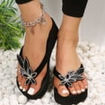 thumbnail image 1 of Honeeladyy Womens Summer Flip Flops Rhinestone Platform Sandals Thong Sandals Thick Sandals Black 37, 1 of 9