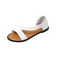 thumbnail image 1 of Honeeladyy Womens Summer Strappy Flat Sandals,Casual Fisherman Sandal with Open Toe Slingback Gladiator Sandals Valentines Day Gift for Girlfriend White Size 40, 1 of 6