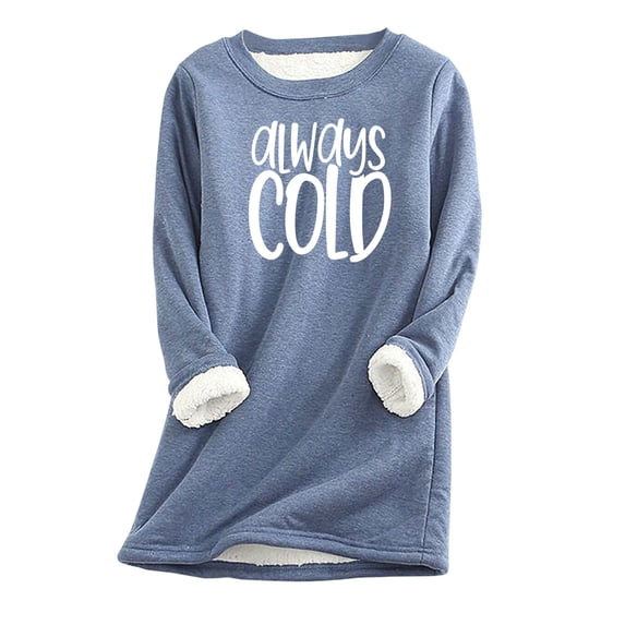 Honeeladyy Womens Winter Warm Sherpa Lined Sweatshirts Soft O Neck Fleece Printed Pullover Sweatshirt tops Thanksgiving Gift