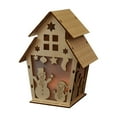 thumbnail image 1 of Honeeladyy Wooden LED Christmas Village Houses, Luminous Wooden Christmas Village House LED Christmas Scene Houses, Wood House Tabletop Decors for Winter Xmas Holiday Party, 1 of 1