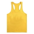 thumbnail image 1 of Honeeladyy Workout Tank Tops for Men Gym Stretch Quick Dry Tank Tops Sleeveless Bodybuilding Vest Fitness Sports Muscle Tights Sports Fan T-Shirts Sports Fan Shirts Yellow, 1 of 2