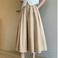 thumbnail image 1 of Honeeladyy loose pants for women Women's Elastic Waist Solid Color Double Pocket Wide Leg Pants Dress Capris, 1 of 9