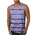thumbnail image 1 of Honeeladyy tank tops for men big and tall New Men's Stripe 3D Print Tank Top Casual Sports Sleeveless Round Neck T-shirt Tank Top/shirt Blouses, 1 of 4