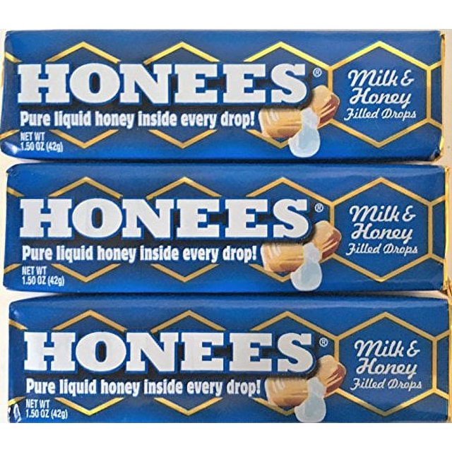 Honees All Natural Milk & Honey Flavor Honey Filled Drops 9 Count Bar