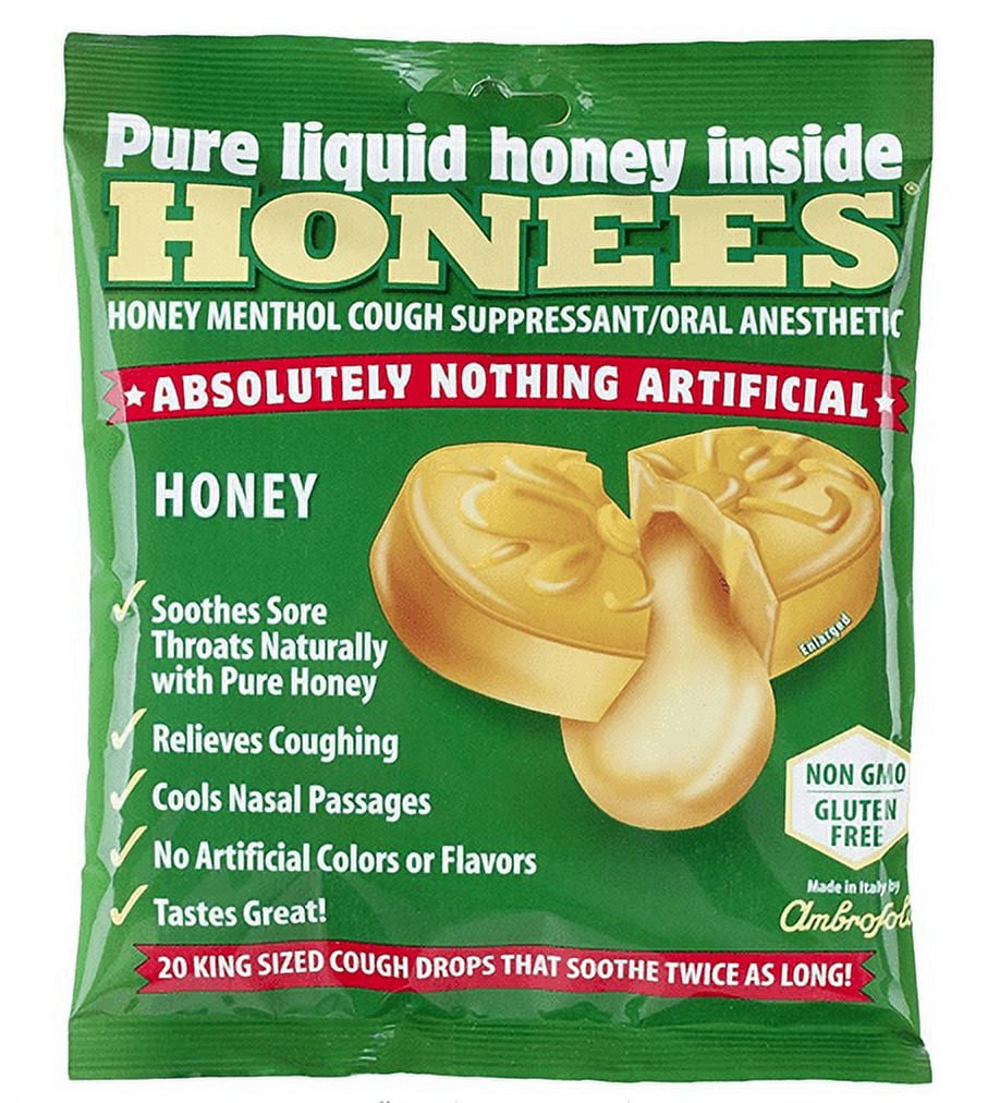 Honees Cough Drops Extra Large Menthol 20 Count