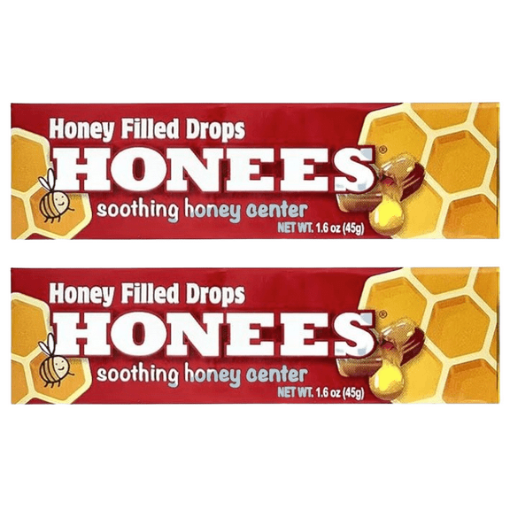 Honees Honey Filled Drops, Original Flavor Candy, 2 Pack, 1.6 oz Each