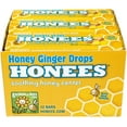 Honees Honey Ginger Soothing Throat Drops, 12 Bars, Soothing Honey Center, Made with Real Ginger
