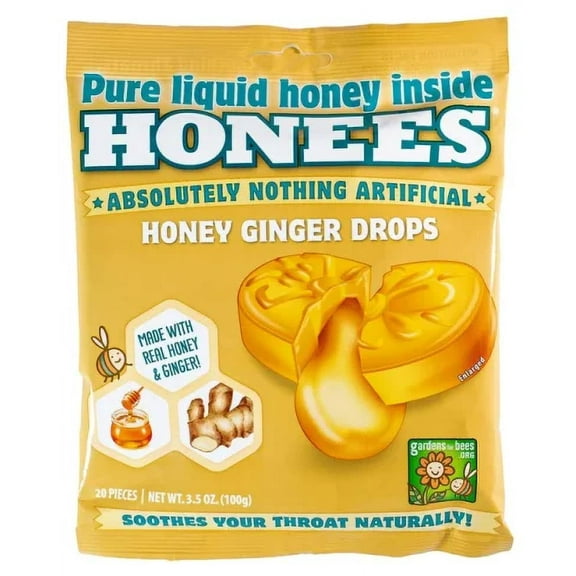 Honees Soothing with Honey & Ginger Throat Drops 20 ea