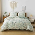 thumbnail image 1 of HoneiLife 3pc Duvet Cover Queen Size - 100% Cotton Comforter Floral Breathable Duvet Cover with Zipper Closure & Corner Ties, Green Grass, 1 of 8