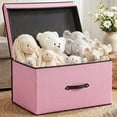 thumbnail image 1 of HONEIER Large Toy Box, Toy Box with Lid, Foldable Toy Box Storage Chest for Kids Playroom Nursery Living Room, 24 x 16 x 12 Inches, Pink, 1 of 10