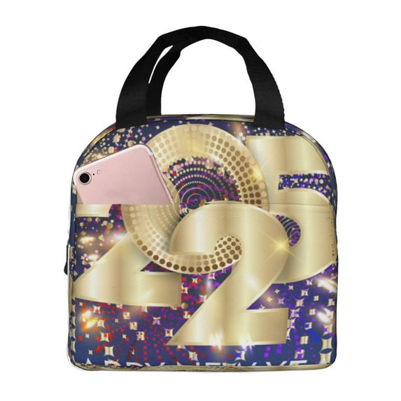 Honeii 2025 New Year 1 Print Lunch Bag Women, Lunch Box Lunch Bag for Women Adult Men, Small Leakproof Cute Lunch Tote Large Capacity Reusable