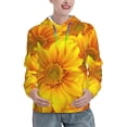 thumbnail image 1 of Honeii 3D Sunflowers Pattern Womens Oversized Hoodies Long Sleeve Sweatshirts Pullover Fall Outfits with Pocket-Large, 1 of 7