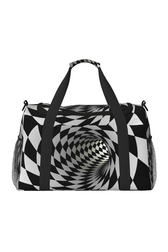 3D Vortex Illusion Print Gym Bag,Carry on Weekender Overnight Bag, Travel Duffel Bags, Personal Item Travel Bag,Tote Bag,Workout Dance Bag
