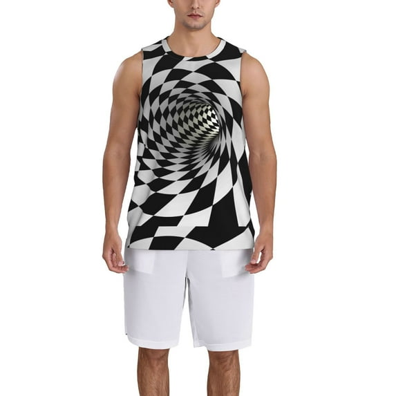 Honeii 3D Vortex Illusion print basktball shirt for men and women, Unisex basketball jersey for Theme party-4X-Large