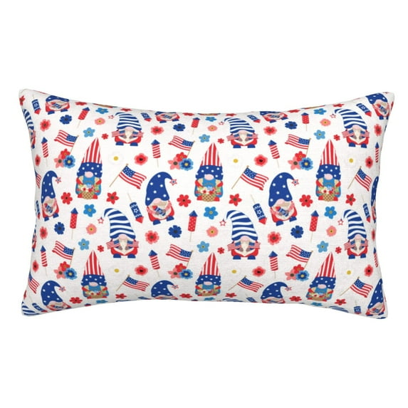 Honeii 4th Of July Print Pillow Cases,Plush Throw Pillow Covers,Decorative Pillowcase for Sofa, Couch, Living Room-16"x24"