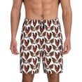 thumbnail image 1 of Honeii A Rooster With Chickens Print Men's Pajama Sleepwear Shorts - a comfy pajama bottom and lounge short for Relaxed Home Wear-Large, 1 of 6
