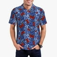 thumbnail image 1 of Honeii Abstract Colorful Butterflies print Polo Shirt, a classic short-sleeved, button-down golf shirt designed for menLarge, 1 of 6