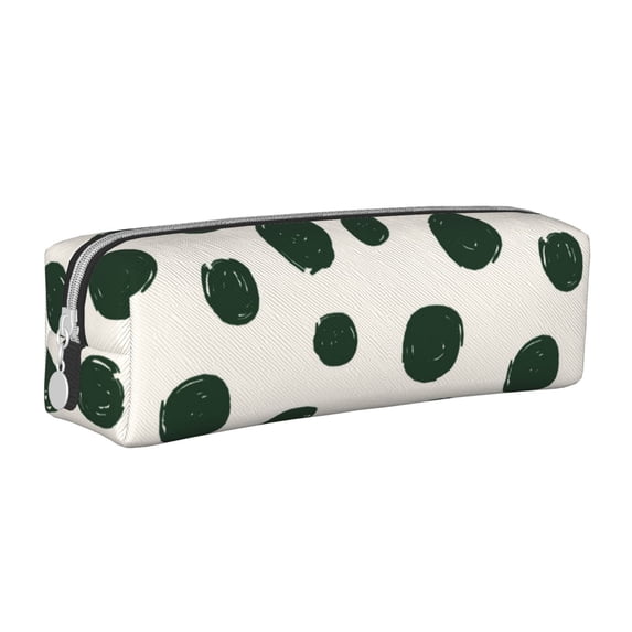 Honeii Abstract Green Polka Dot Pattern Pencil Case, Pencil Pouch, Pencil Case Small, Pencil Pouch Aesthetic, PVC Pencil Pouch, Pencil Bag, Makeup Pouch