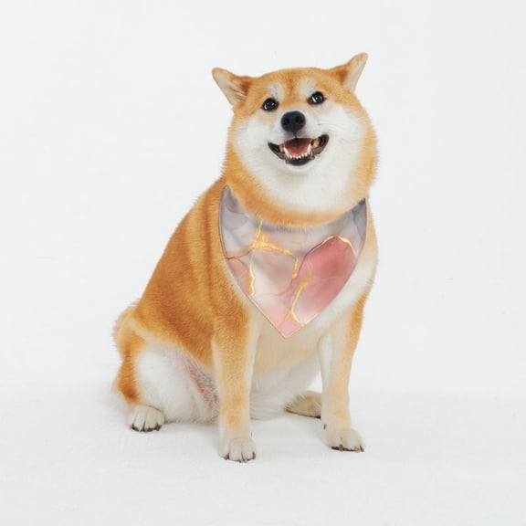 Honeii Abstract Marble Texture Pattern Pet Scarf for Small Dogs and Cats,Washable Triangle Dog Scarfs with Adjustable Buckle,Dog Bandana-XX-Large