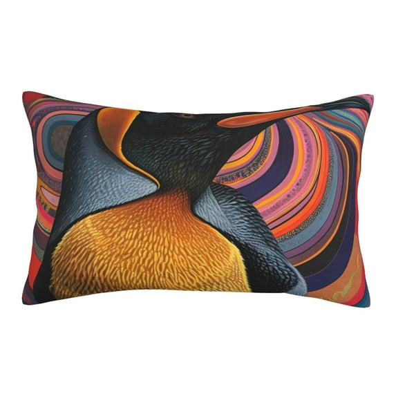 Honeii Abstract Pattern Penguin Decorative Throw Pillow Case - Elevate Your Couch, Sofa, or Bed with Stylish Home Decor, Perfect Gift Idea-20"x30"