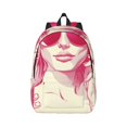thumbnail image 1 of Honeii Ace Of Diamonds Lady Print Canvas College Laptop Backpack, Durable Rucksack Travel Notebook Bag School Backpack Book Bag for Men Women-Small, 1 of 7