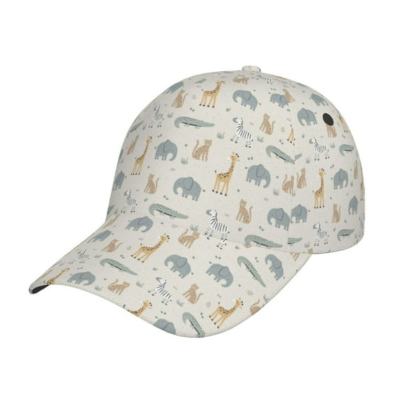 Honeii African Animals Print Hat, Women's Baseball Hat Unisex Fit, Baseball Cap,Adjustable One Size