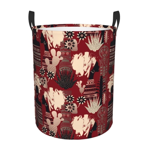 Honeii African Women A Print Laundry Hamper Basket,Baby Nursery Woven Storage Basket for Toys Bin,Pillows,Blankets,Clothes-Small