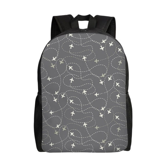 Honeii Airplane Routes Around The World Print Laptop Backpack for Work, College, Travel, Daily Backpacks for Men Women, Sport Rucksack,Computer Bag