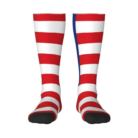 Honeii America Flags3 Print Long Socks,Novelty Design Socks Gift for Men and Women,Crew Socks,Calf Socks