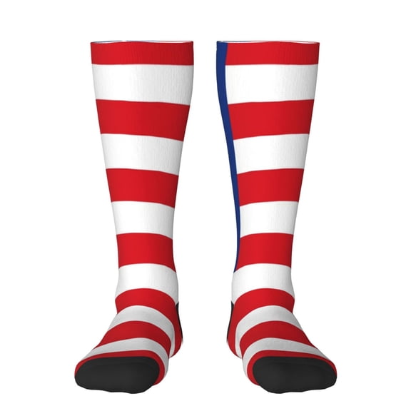Honeii America Flags3 Print Long Socks,Novelty Design Socks Gift for Men and Women,Crew Socks,Calf Socks