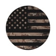 thumbnail image 1 of Honeii American Flag with Desert Camouflage Print Leather Coaster Set of 6, Ideal for Safeguarding Your Furniture from Drinks Spills and Effortless Cleanup,Round Shape, 1 of 7
