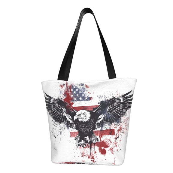 Honeii American Flag Eagle Art Print Women Top Handle Satchel Handbags,Fashion Handbag,Messenger Tote Bag Purse for Women,Shoulder Bag Handbag for Travel, Work