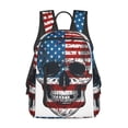 thumbnail image 1 of Honeii American Flag Skull Print Lightweight Backpacks,Carry on Backpack,Durable Backpack for School, Work & Travel, 1 of 7