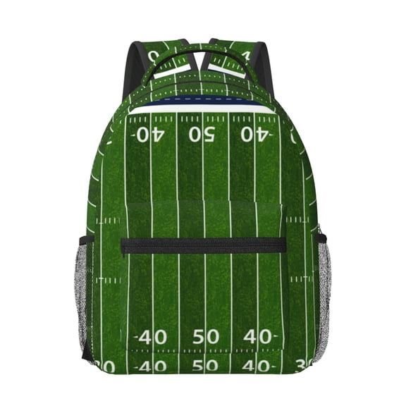 Honeii American Football Field Print Backpack for School,15.6 inch Laptop Back Pack for High School and College Students, Waterproof Computer Bookbag-One Size